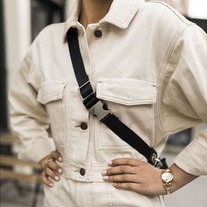 Abercrombie crop utility denim jacket